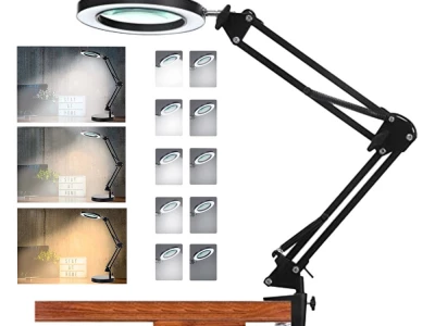 Verk 09197 Kosmetická lampa s lupou 54 LED, USB, černá