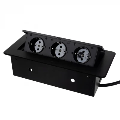 Izoxis 21659 Zásuvka výklopná 3x zásuvka, 1,9 m černá