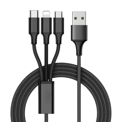 Verk 06278 Nabíjací kábel USB 3 v 1 čierna