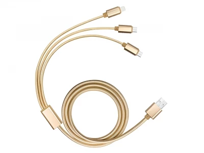 Verk 06278 Nabíjací kábel USB 3 v 1 zlatá