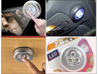 Verk 01224 Samolepící lampička 3 LED stříbrná