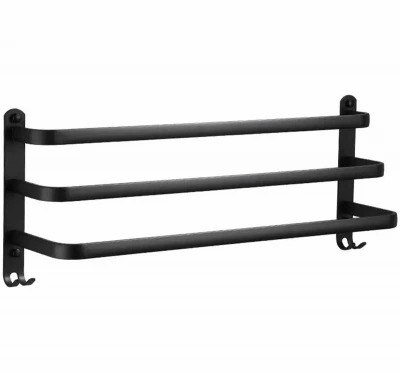 APT AG988 Nástěnný věšák na ručníky 50 cm černá