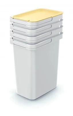 Odpadkový kôš SYSTEMA set, popolavo šedý objem 4 x 12l