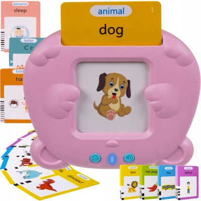 Kruzzel 21839 Čtečka karet pro výuku angličtiny růžová