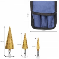 Bigstren 21640 Kužeľový vrták do plechu 3 kusy