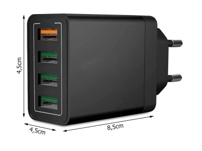 Verk 06286 Rychlonabíječka 4x USB 3.0 Quick Charge černá