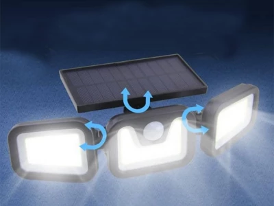 Verk 12282 Solární 103 COB LED osvětlení s PIR čidlem pohybu, IP67, 2400 mAh