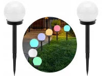Verk 12284 Záhradná solárna lampa guľa RGB, 10 cm, IP65, 4 ks