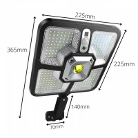 Pronett XJ4935 LED Solární lampa 600 W soumrakový + pohybový senzor, dálkové ovládání