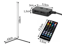 Pronett XJ4941 Rohová LED stojací lampa RGB, 20 W, dálké ovládání 100 cm černá