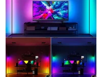 Pronett XJ4941 Rohová LED stojací lampa RGB, 20 W, dálké ovládání 100 cm černá