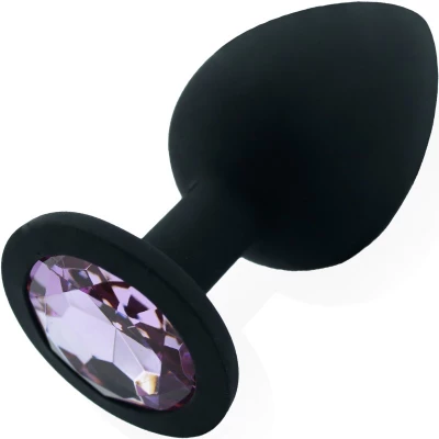 Sensual Anální kolík silikonový s krystalem 10 cm černá
