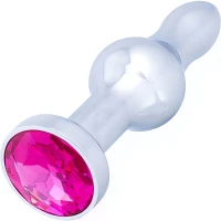 Sensual A37-7 Anální kolík s krystalem 10 cm, stříbrná