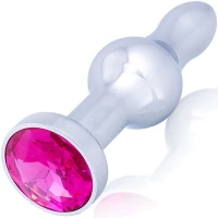 Sensual A37-7 Anální kolík s krystalem 10 cm, stříbrná