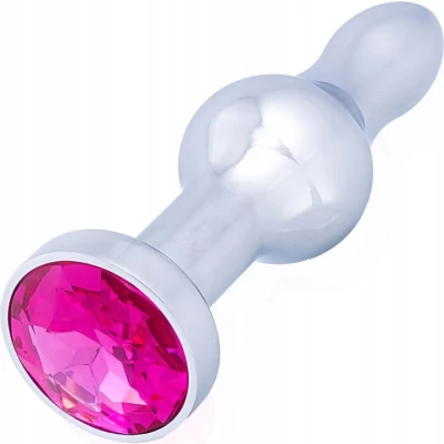 Sensual A37-7 Anální kolík s krystalem 10 cm, stříbrná