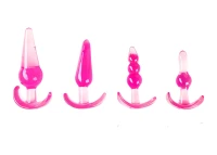 Sensual Set análních kolíků 4 ks průhledná růžová