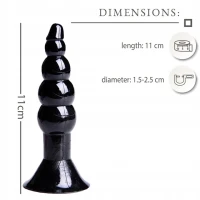 Sensual A50 análny kolík silikónový 11 cm, čierny