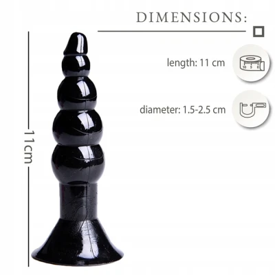 Sensual A50 análny kolík silikónový 11 cm, čierny