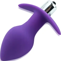 Sensual A53 Anální kolík s vibracemi 10 cm, fialová