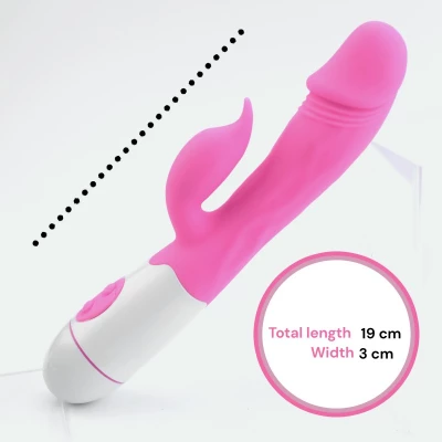 Sensual W36-5 Vibrátor, 30 režimov, 19 cm svetlo ružová