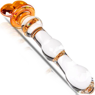 Sensual Dildo skleněné 20.5 cm zlatá