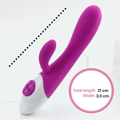 Sensual Vibrátor Rabbit Silicone 21 cm růžová