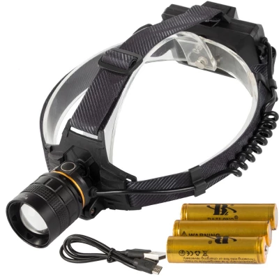 Bailong 08348 LED Čelovka CREE XHP160, IPX5, 1000 m, čierna