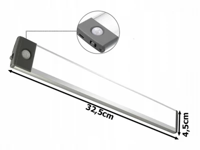 Verk 08366 Multifunkční LED osvětlení s pohybovým a soumrakovým senzorem 32 cm bílá