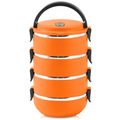 GGV 5967 Termo jídlonosič se sklopnými uchy 4 x 0,5 l oranžová