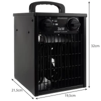Kaminer 21872 Elektrický vykurovací ventilátor 3000 W, 514m3/h, IPX4, čierna