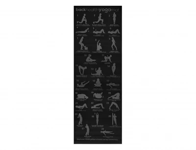 Trizand 22974 Podložka na jogu s ukážkami cvikov 170 x 60 cm čierna
