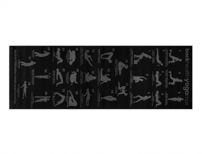 Trizand 22974 Podložka na jogu s ukážkami cvikov 170 x 60 cm čierna