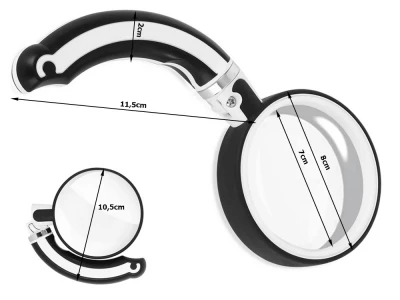 Verk 09145 Zväčšovacia lupa skladacia 90 mm, zväčšenie 2,5x