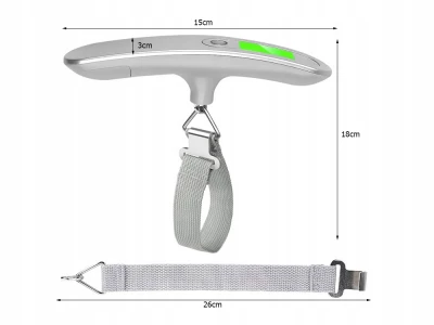 Verk 17116 Digitální závěsná váha na zavazadla 50 Kg / 10 g stříbrná