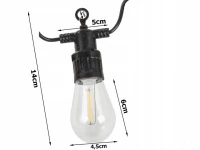 Verk 12301 LED Vonkajšia dekoračná reťaz girlanda 15 žiaroviek, IP44, 15 m