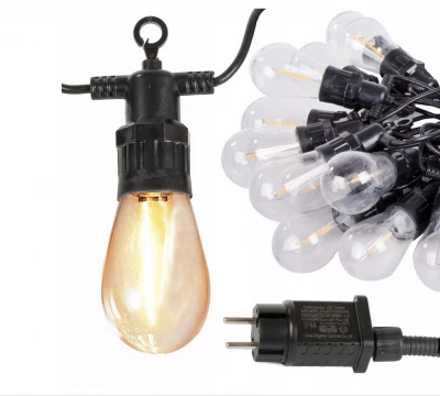 Verk 12301 LED Vonkajšia dekoračná reťaz girlanda 15 žiaroviek, IP44, 15 m