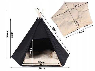 Verk 19377 Jeskyňka teepee 55 x 65 x 55 cm černá