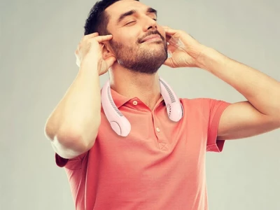 Verk 24418 Prenosný mini ventilátor na krk ružová