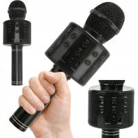 Verk 01377 Karaoke Bluetooth mikrofón, 1800mAh čierna
