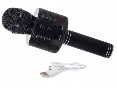 Verk 01377 Karaoke Bluetooth mikrofón, 1800mAh čierna