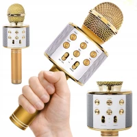 Verk 01377 Karaoke Bluetooth mikrofón, 1800mAh zlatá