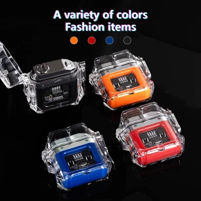 Verk 08371 Plazmový vodotěsný USB zapalovač s LED svítilnou černá