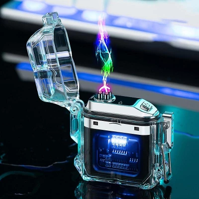 Verk 08371 Plazmový vodotěsný USB zapalovač s LED svítilnou černá