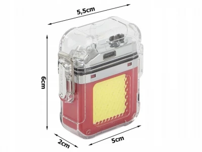 Verk 08371 Plazmový vodotěsný USB zapalovač s LED svítilnou černá