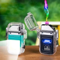 Verk 08372 Plazmový vodotěsný USB zapalovač s LED svítilnou červená