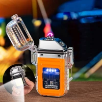 Verk 08372 Plazmový vodotěsný USB zapalovač s LED svítilnou červená
