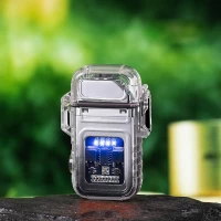 Verk 08372 Plazmový vodotěsný USB zapalovač s LED svítilnou červená