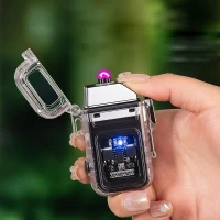 Verk 08372 Plazmový vodotěsný USB zapalovač s LED svítilnou červená