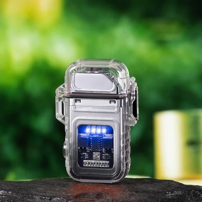 Verk 08372 Plazmový vodotěsný USB zapalovač s LED svítilnou červená