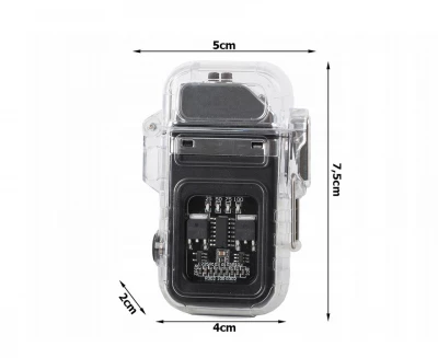 Verk 08372 Plazmový vodotěsný USB zapalovač s LED svítilnou červená